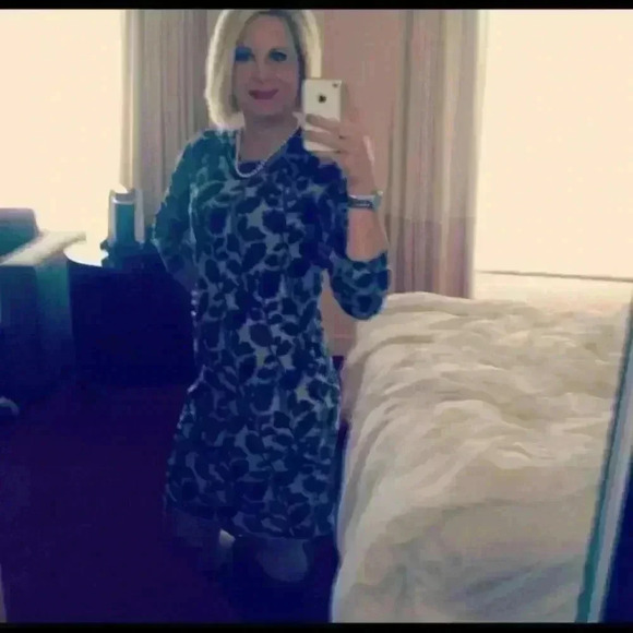 Loft Leaf Tan and Gray long Sleeve Sweater Dress S - Picture 2 of 10